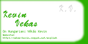 kevin vekas business card